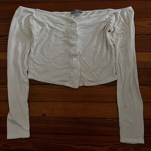 White Off-the-shoulder Crop Top - Charlotte Russe